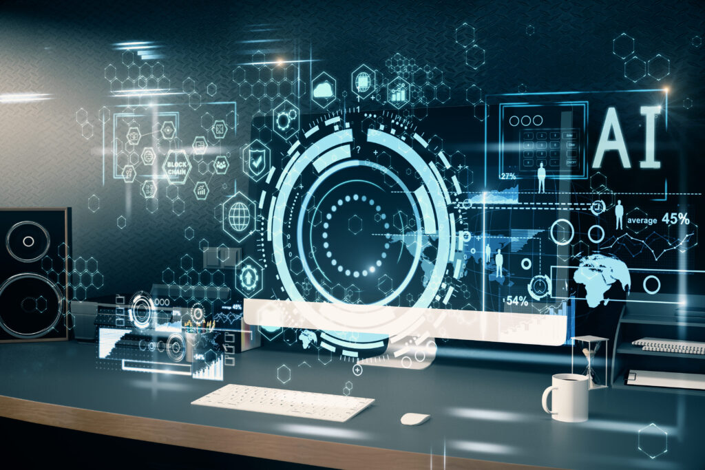 IA para programação auditeste blog ícones digitais de ingrenagem computacional