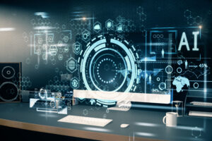 IA para programação auditeste blog ícones digitais de ingrenagem computacional