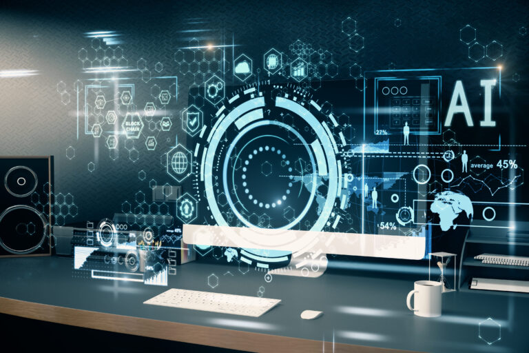 IA para programação auditeste blog ícones digitais de ingrenagem computacional